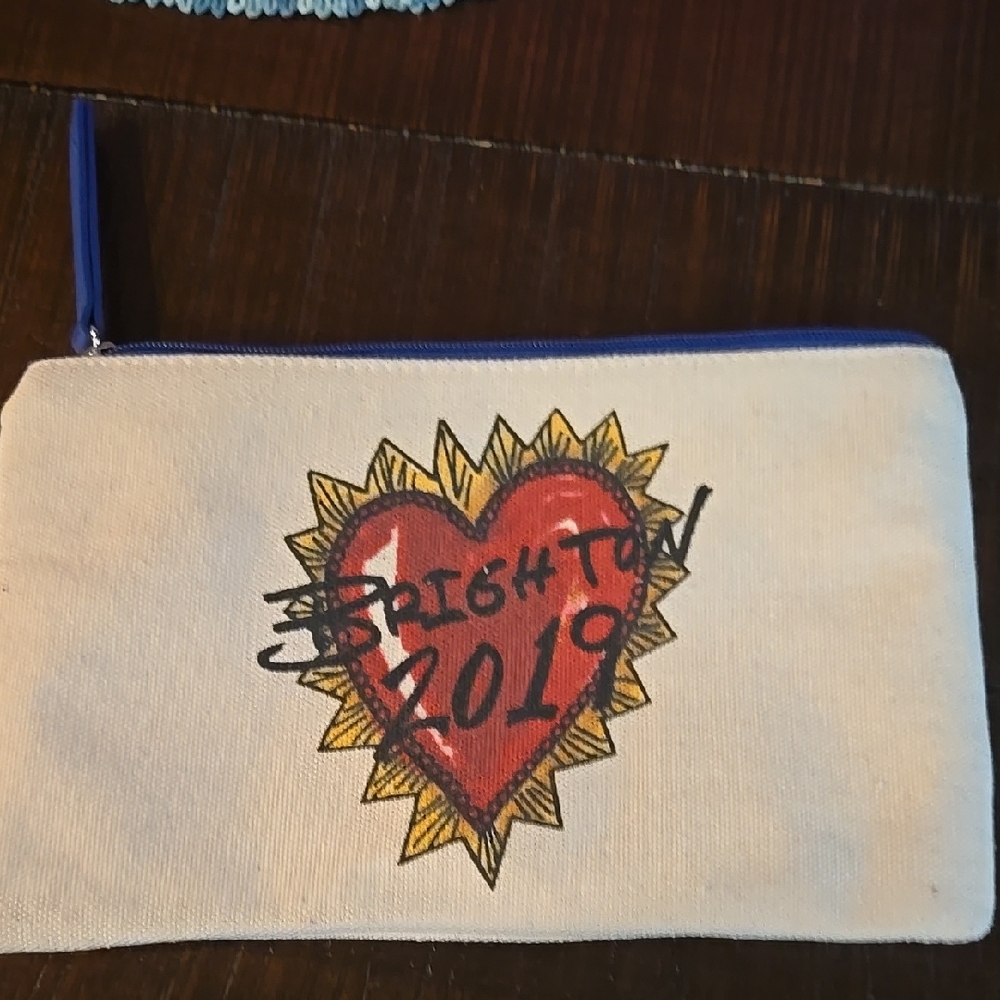 NWOT Brighton Heart Canvas Pouch